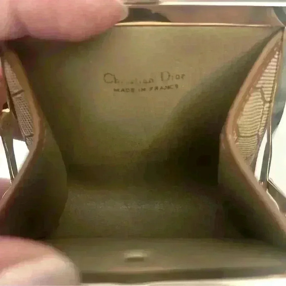 Rare Christian Dior Vintage Honeycomb Kiss Lock Coin Pouch EUC - Picture 5 of 5